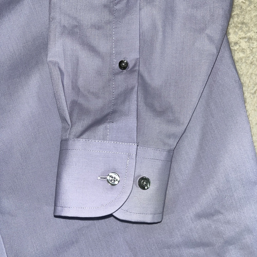 Stafford Super Shirt Performance Dress Shirt 16.5 34/35 Lavender Classic Fit - Picture 3 of 16
